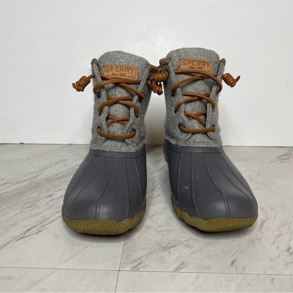 Sperry Saltwater Wool Embossed Water Resistant Duck Boot 7 - Picture 2 of 14